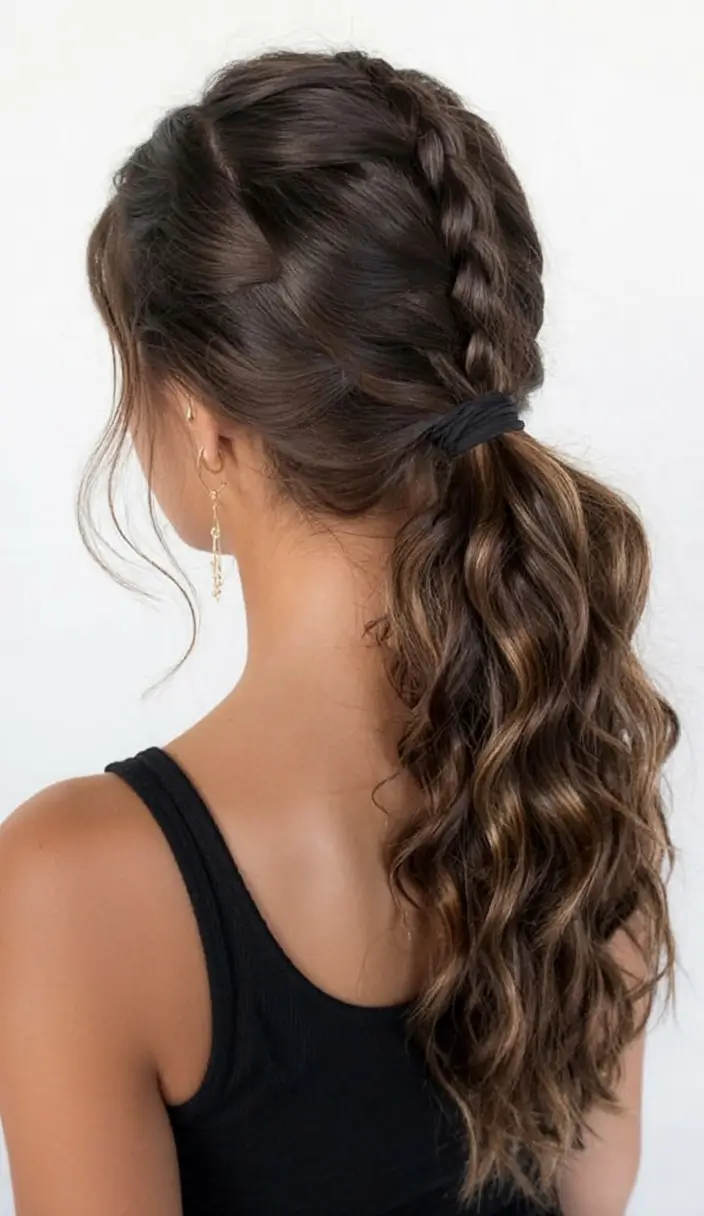 graduation hairstyles ideas 2026 braided ponytail soft waves