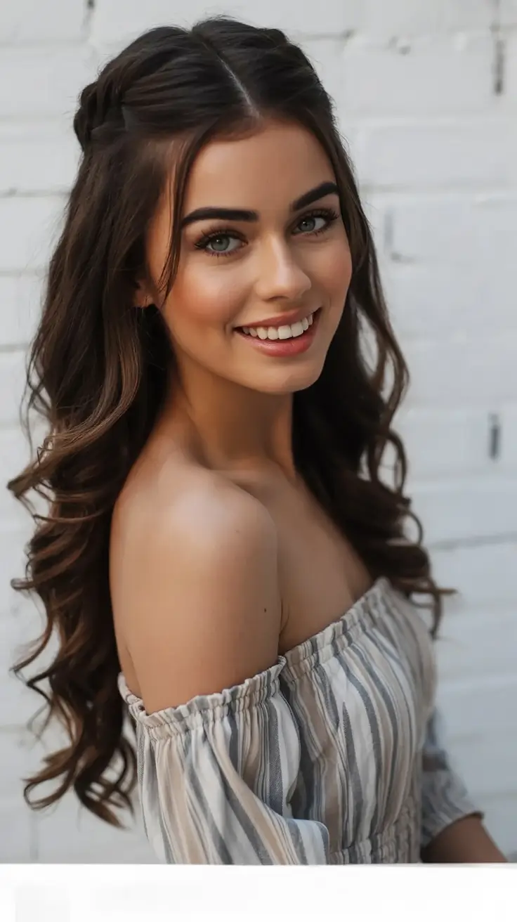 graduation hairstyles ideas 2026 half up curls volume