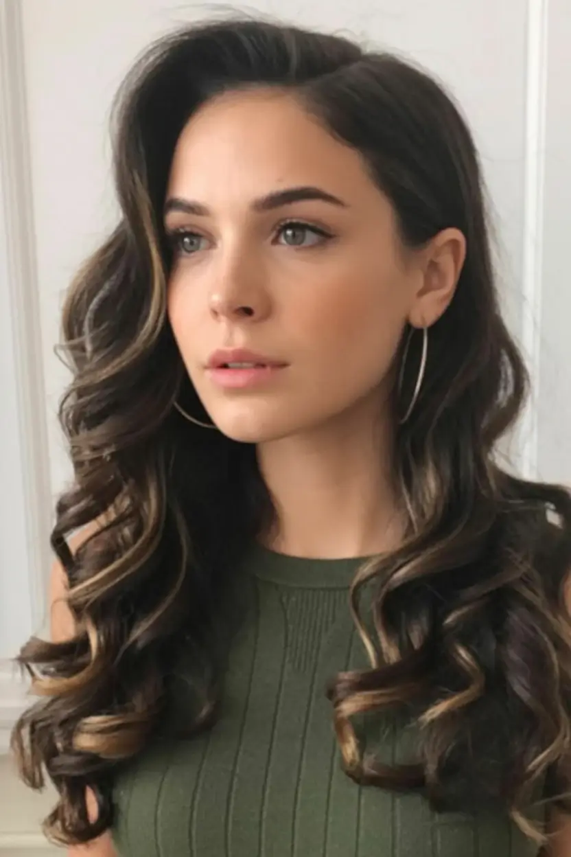 graduation hairstyles ideas 2026 side swept voluminous waves highlights