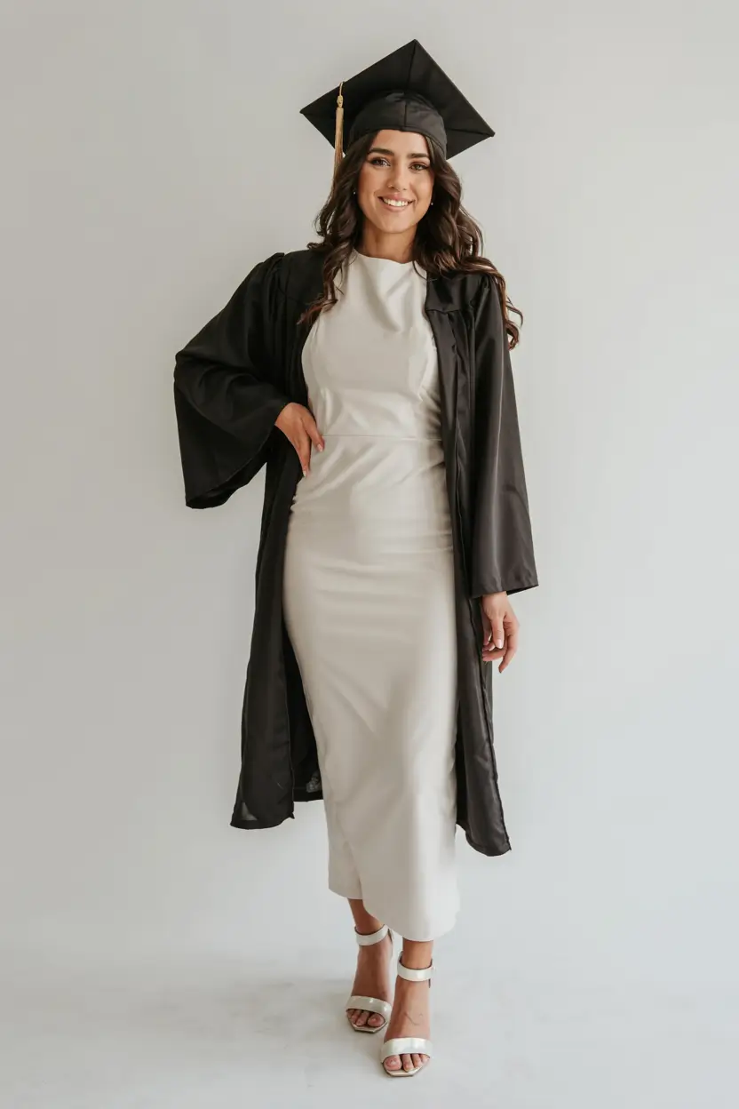 graduation look ideas 2026 Under the Gown: The Minimal Dress That Carries the Look