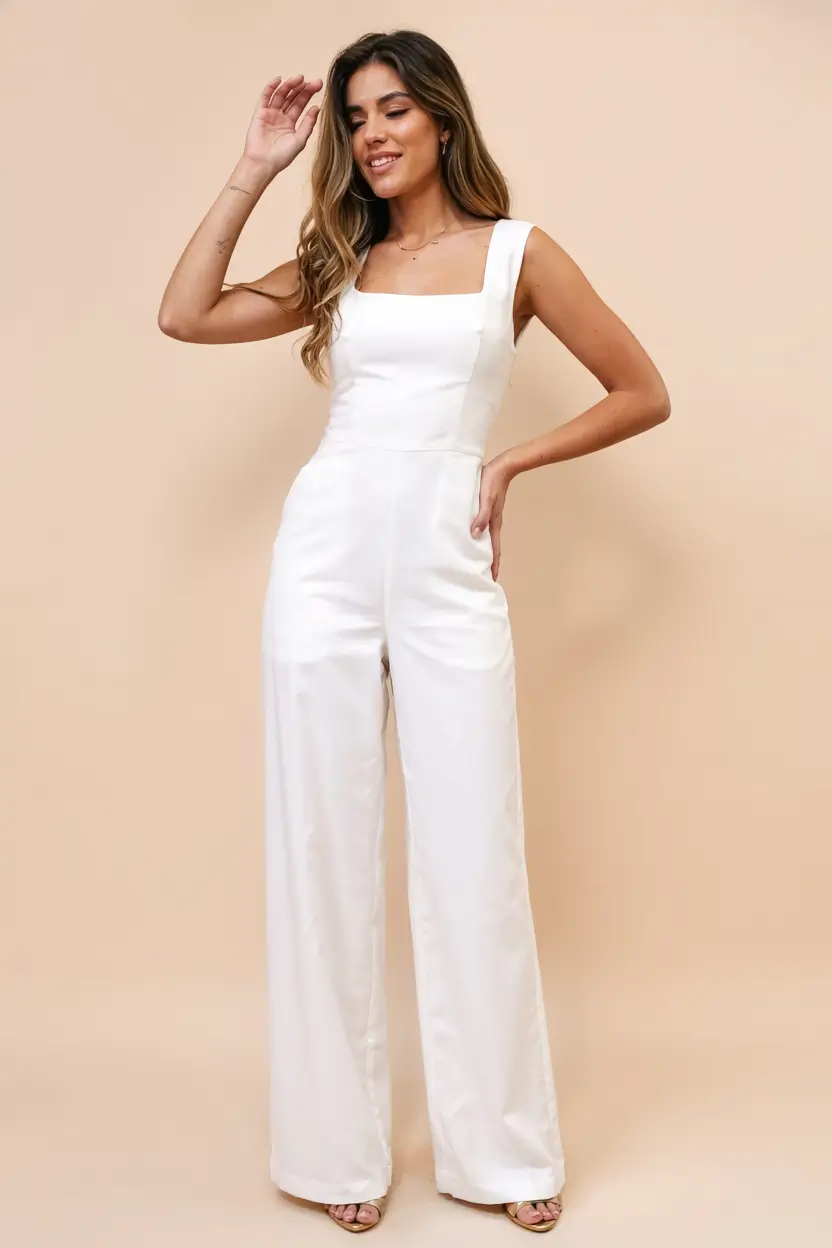 graduation look ideas 2026 Soft Tailoring: The White Jumpsuit That Feels Effortless