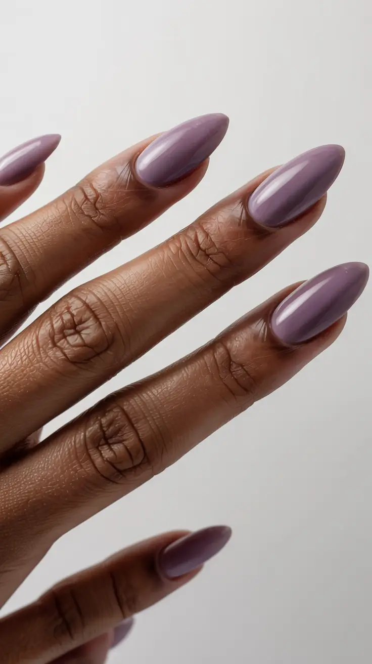 graduation nails ideas 2026 Muted Lavender for a Soft Statement