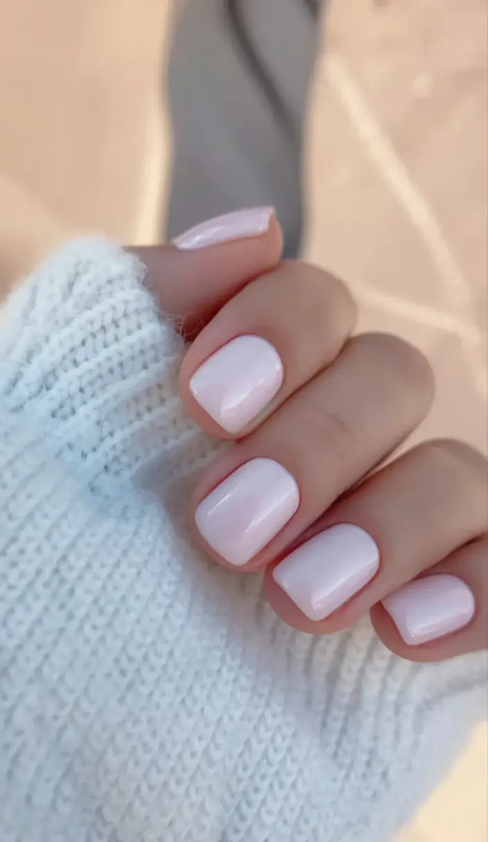 graduation nails ideas 2026 Short Milky White for Effortless Minimalism