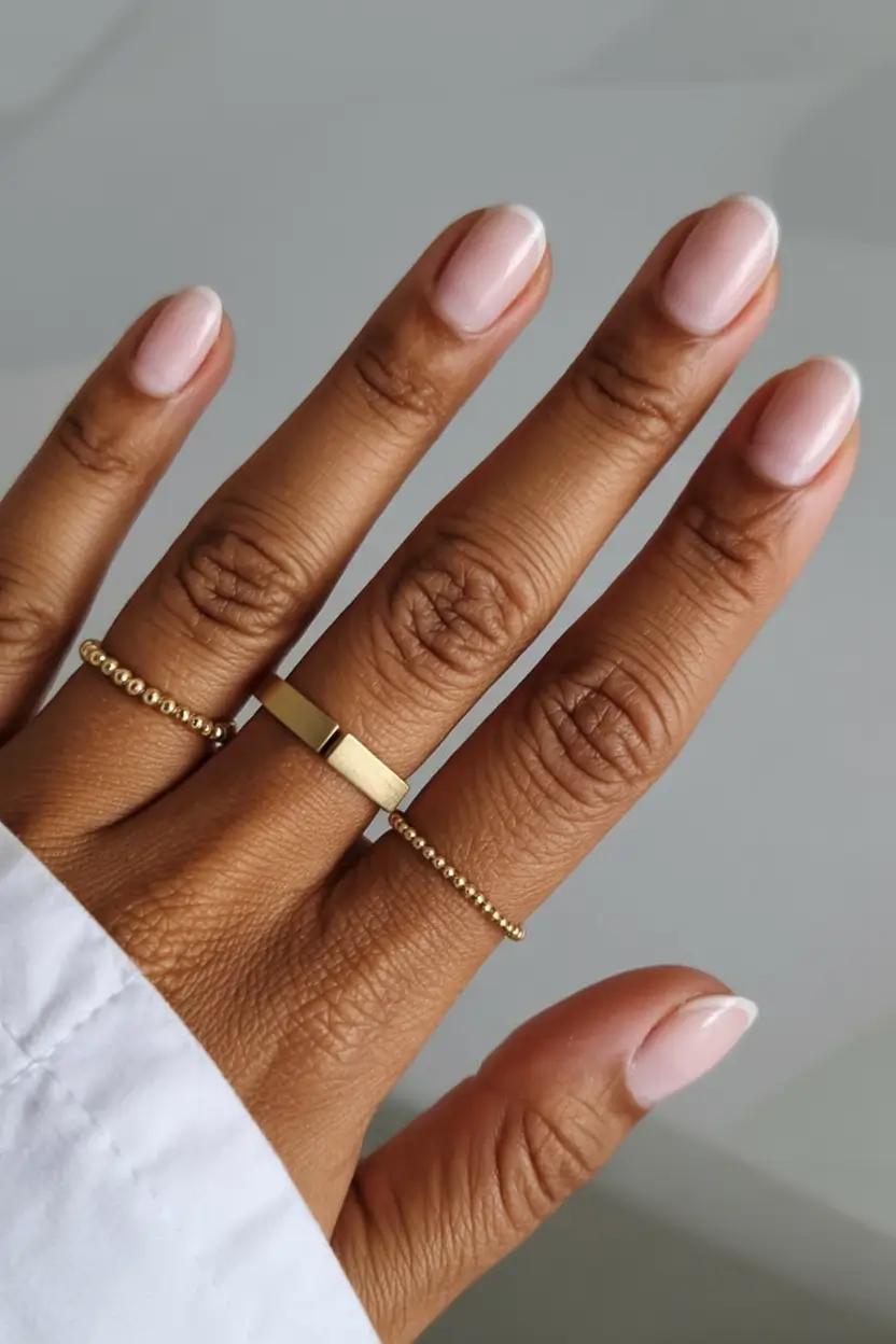 must try spring nails for dark skin 2026 Short Milky Pink Nails for Effortless Everyday Style
