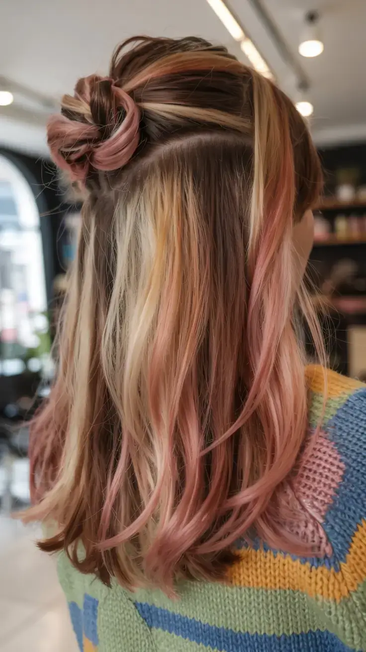 pastel spring calico hair color ideas 2026 Soft Pastel Calico Blend With Rosy Ends