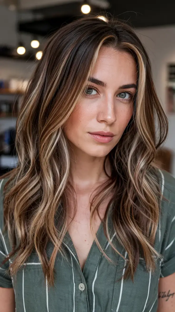 pastel spring calico hair color ideas 2026 Soft Face Framing Calico Highlights With Natural Spring Glow