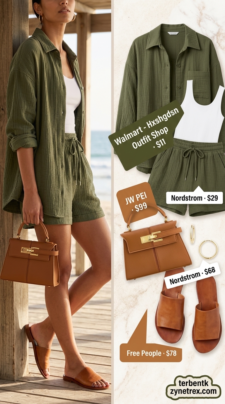 Emerald Isle Linen Set 2026 Deep green linen matching set for sophisticated summer beach outfits for women 2026.