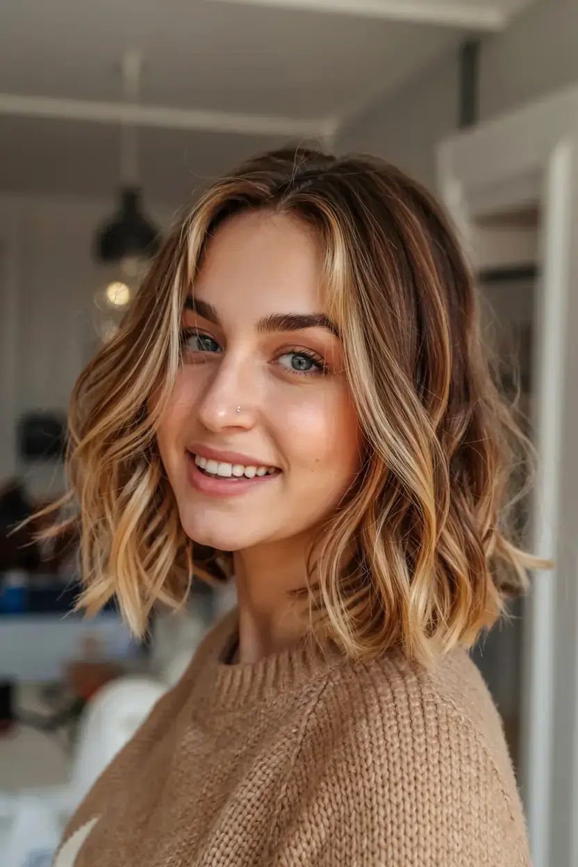 radiant spring hair color ideas to look younger 2026 Sunlit Blonde Bob with Effortless Texture