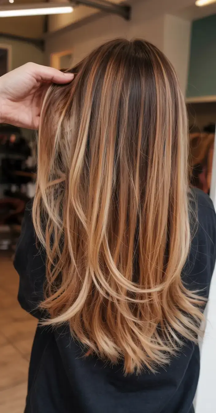 radiant spring hair color ideas to look younger 2026 Layered Honey Balayage for Long Luminous Hair