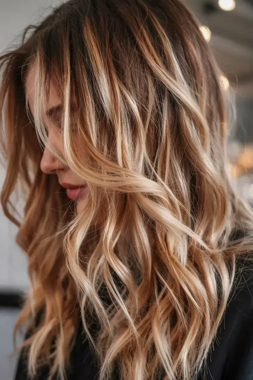 radiant spring hair color ideas to look younger 2026 Honey Blonde Waves with Bright Face-Framing Pieces