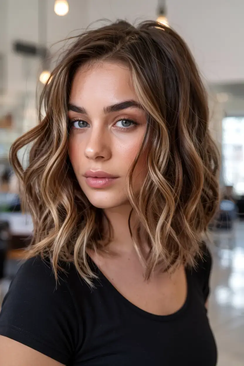 radiant spring hair color ideas to look younger 2026 Sunlit Honey Balayage on a Lively Lob