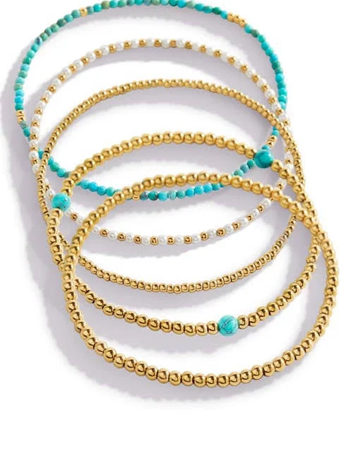 Mint & Lily Women's Turquoise Beaded Stacking Set