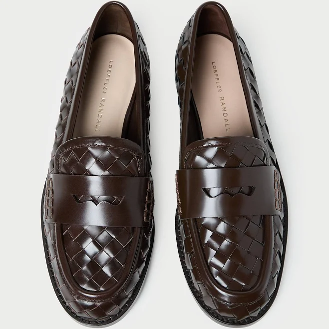 Loeffler Randall Women's Rachel Woven Leather Loafers