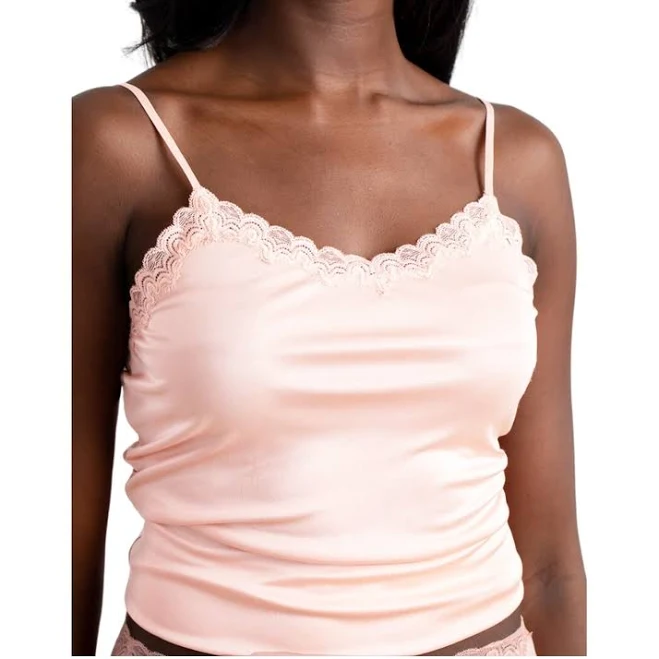 Women's Soft Silk Lace-Trim Camisole