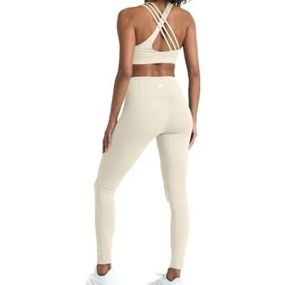 Women's POPSUGAR Two Piece Workout Set for High Waist Leggings and Strappy Sports Criss-Cross Bra