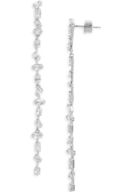 Nordstrom Dainty Linear Drop Earrings with Cubic Zirconia