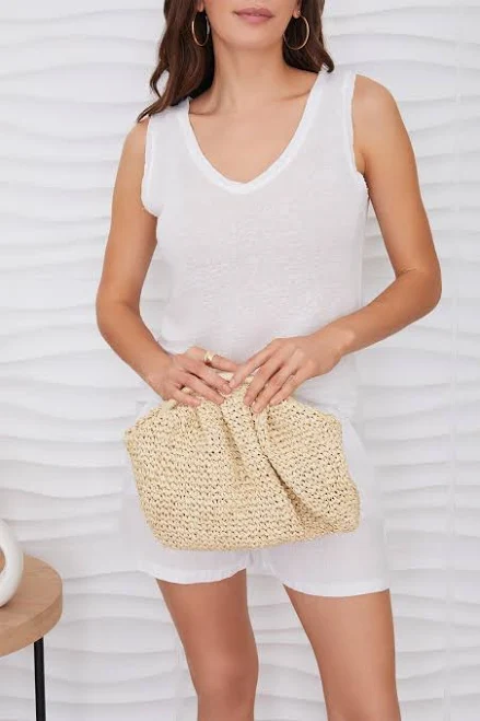 Woven Straw Clutch
