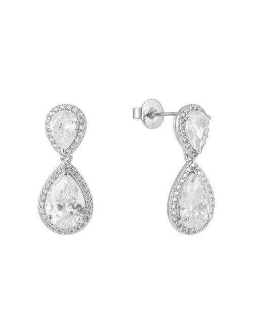 Untamed Petals Aspen Crystal Drop Earrings in Gold