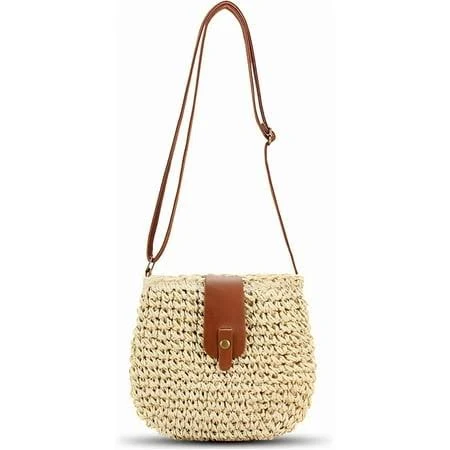 Caildanl Women's Boho Handmade Straw Crossbody Bag