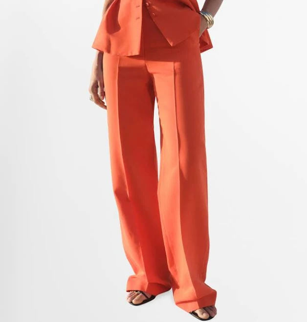 MANGO Women's Straight mid-rise suit Pants