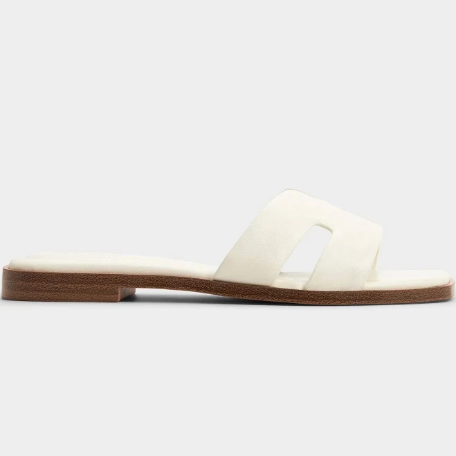 Flat slide sandals with a minimalist design