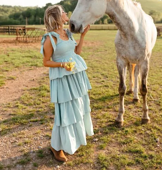 PETAL & PUP Petal and Pup Raphael Tiered Maxi Dress