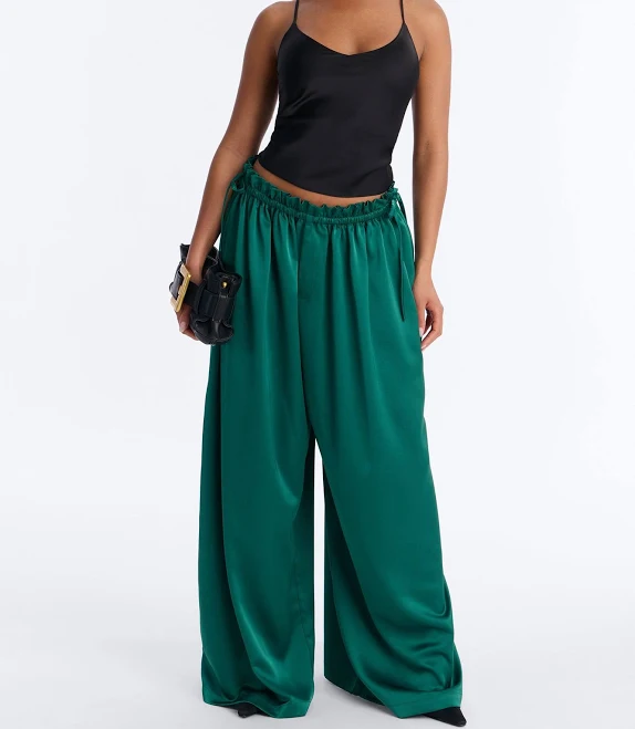 Fashion Nova Desiree Wide Leg Satin Pants