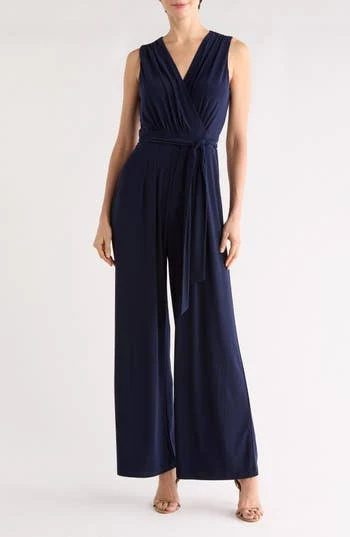 Vince Camuto Faux Wrap Wide Leg Jumpsuit