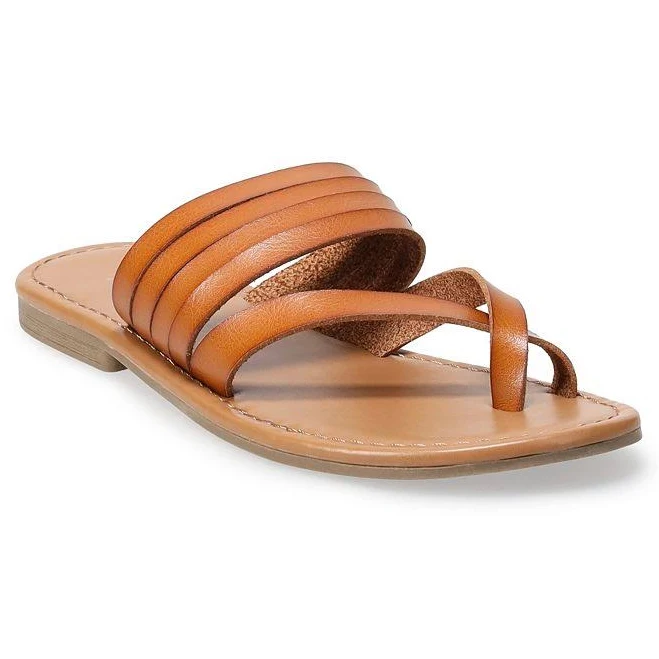 Sonoma Goods For Life Cressida Women's Thong Sandals, Size: 9, Cognac