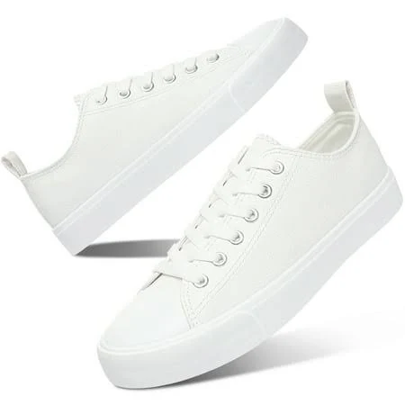 Women's Faux Leather Low Top Sneakers