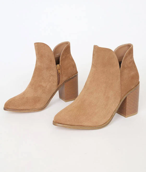 Lulus Suede Ankle Booties Womens