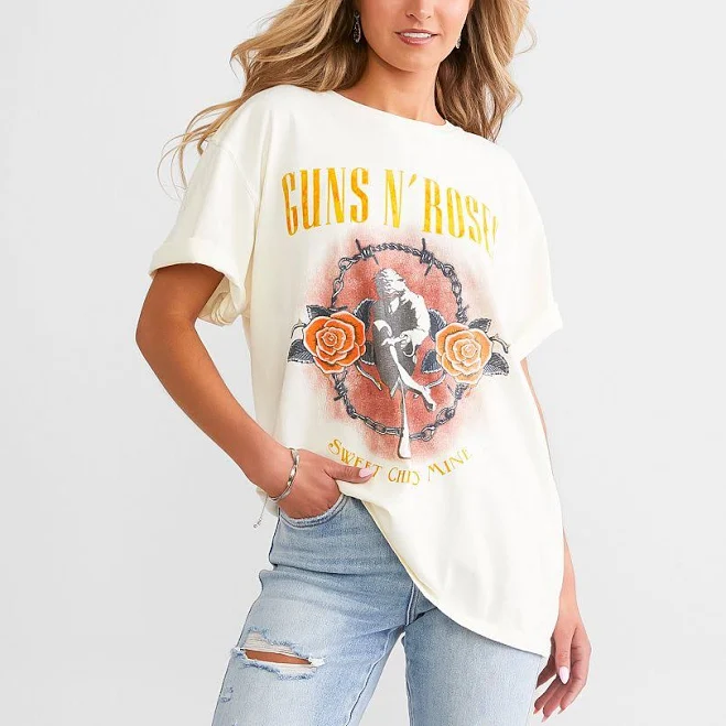 Life Clothing Women's Oversized Organic Cotton Guns N' Roses T-Shirt