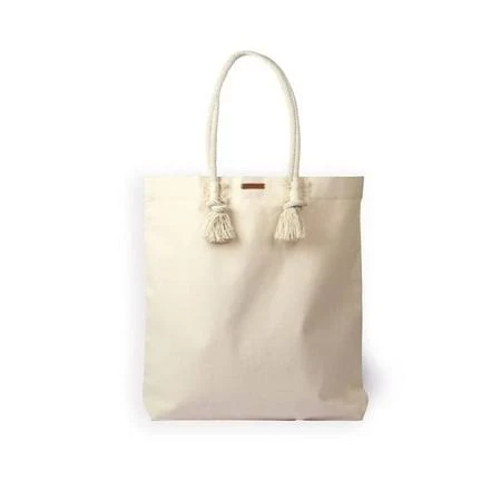 Harry Kritz Medium 16 x 16 inch Stylish Organic Canvas Tote Bag with Rope Handle for Daily Essentials, Adult Unisex, Beige