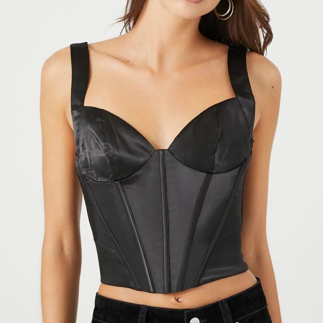 Bonton Satin Bustier Crop Top