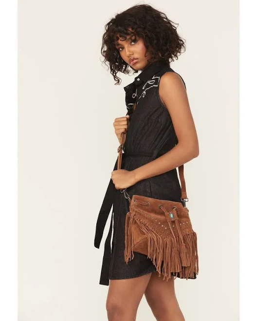 Shyanne Women's Danica Suede Fringe Crossbody Bag