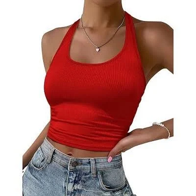 Ekouaer Women's Halter Top Backless Camisole