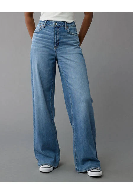 AE Dreamy Drape Stretch Super High-Waisted Baggy Wide-Leg Jean