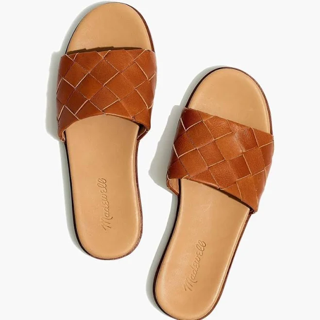 Madewell Women's Louisa Woven Leather Slide Sandals