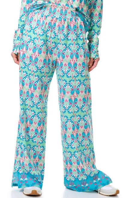 Reel Legends Women's Palm Tree Ikat Palazzo Pants