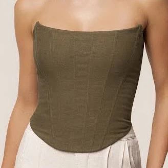 JLUXLABEL Women's Fenix Reversible Linen Corset Size