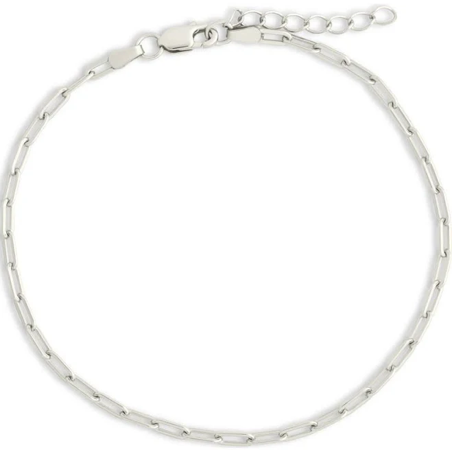 Sterling Forever Dainty Paper Clip Chain Bracelet