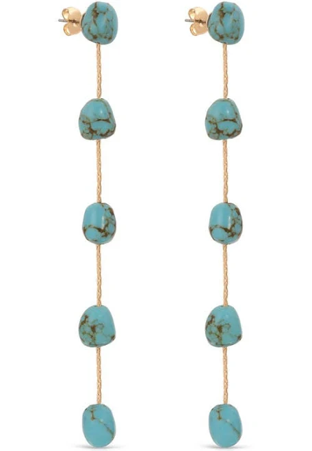 Ettika 18k Gold Dripping Turquoise Earrings