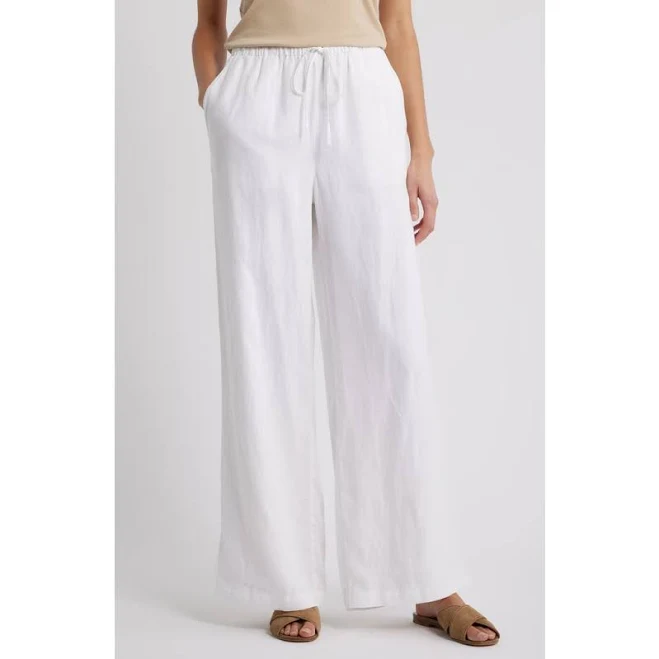 Caslon Easy Wide Leg Linen Pants