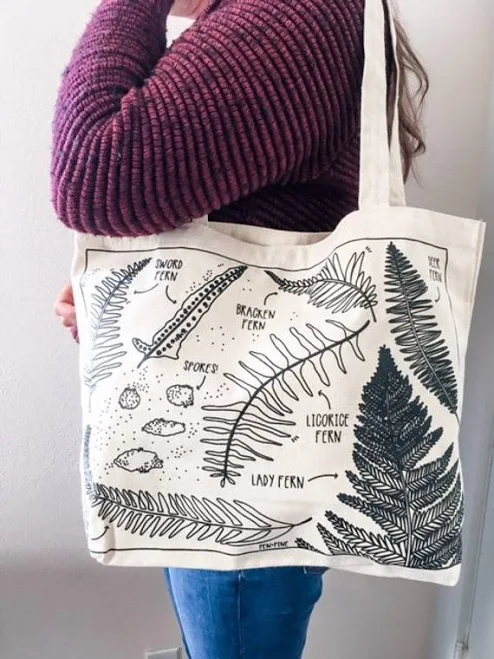 Illustrated Fern Organic Cotton Tote Bag