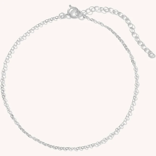 Dainty Chain Anklet in Sterling Silver