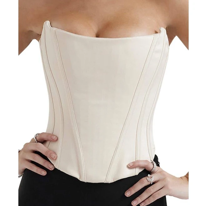 House Of Cb Genevieve Strapless Satin Corset Top