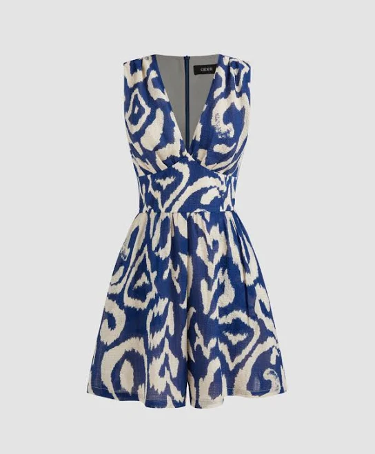 Women's Lightweight Woven V-Neck Print Romper