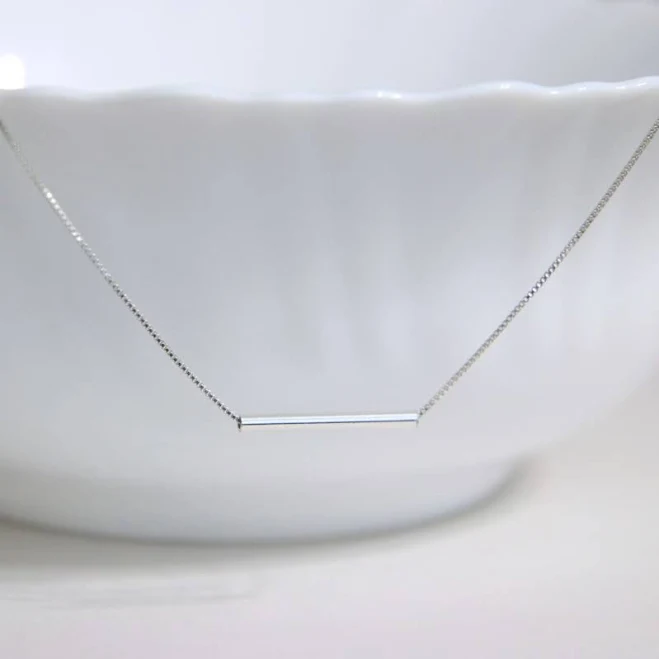 Sterling Silver Bar Necklace