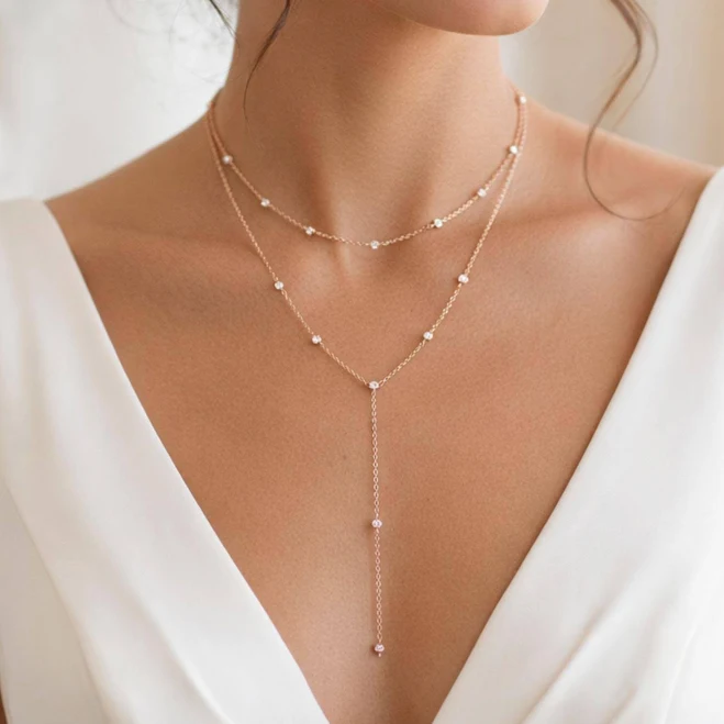 Dainty Rose Gold Layering Choker Necklace