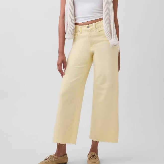 Gap Women's High-Rise Stride Wide-Leg Ankle Jeans